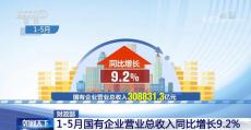 1—5月全國(guó)國(guó)有企業(yè)營(yíng)業(yè)總收入達(dá)308831.3億元 同比增長(zhǎng)9.2%